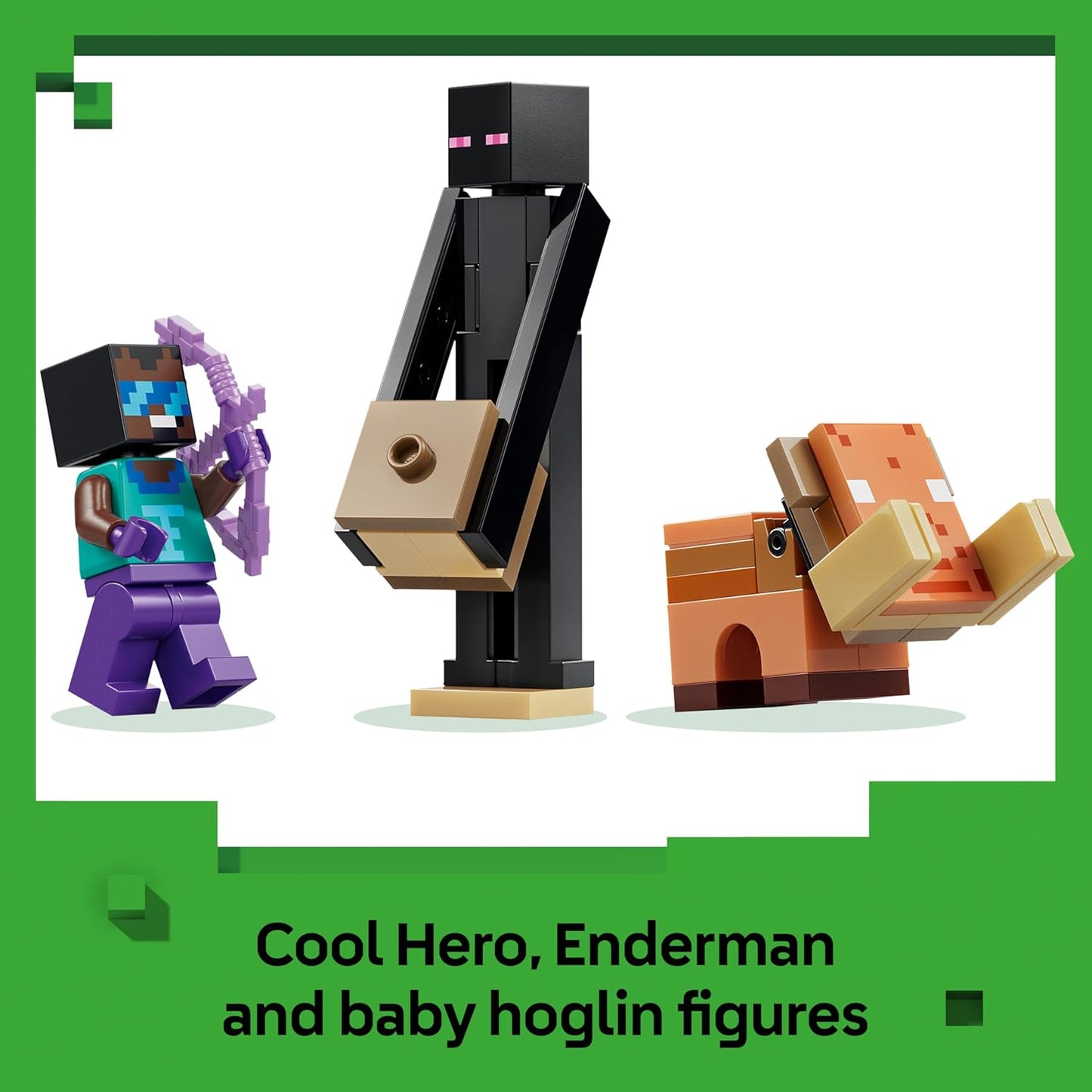 LEGO Minecraft Jornada pelos Portais do Nether e do Fim - Brinquedo de Construção com Figuras Incríveis de Herói, Enderman e Bebê Hoglin - Presente Gamer para Meninos e Meninas a partir de 7 Anos - 21584