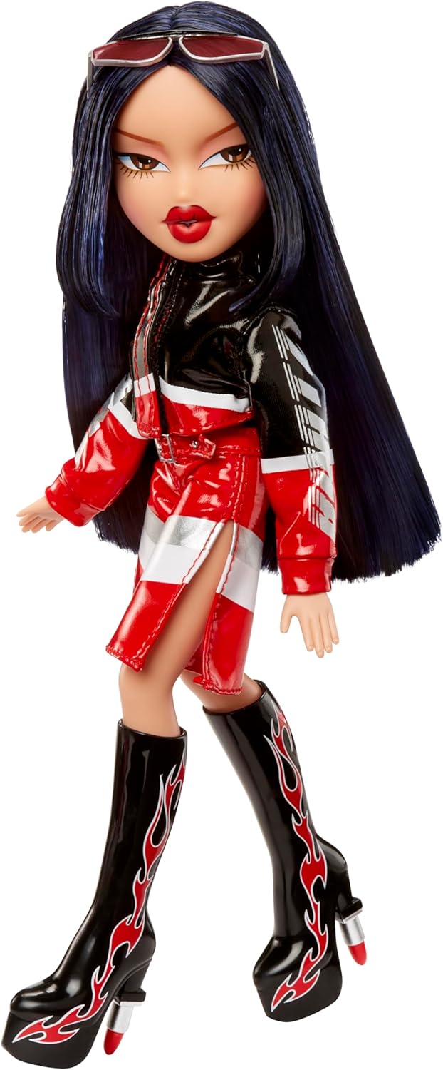 Bratz Jade Cortante - Inclui 1 boneca fashion, vem com roupa e acessórios, bonecas inspiradas em motos, brinquedos fofos para meninas, vermelha