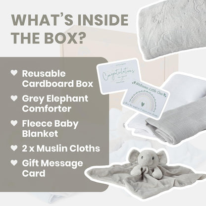 Baby Box Shop - Presentes personalizados para meninos, presente ideal para batizado: cobertor de lã, Baby Box Shop - 5 itens essenciais para recém-nascidos, ideais como presentes para chá de bebê e batizado, panos de musselina e presentes