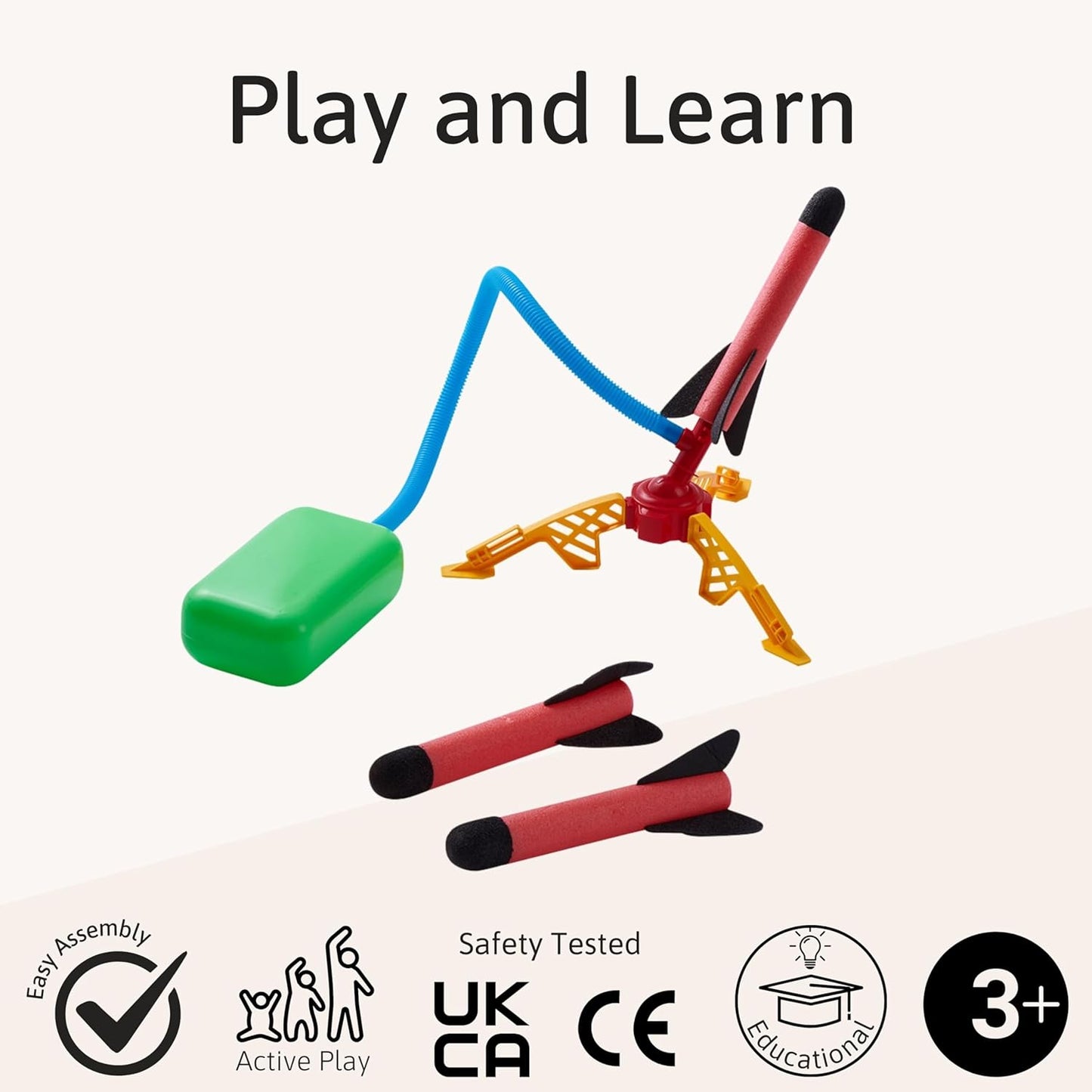 Jaques of London Lançador de Foguetes para Crianças | Inclui Foguetes de Espuma | Brinquedos Infantis para Atividades ao Ar Livre | Desde 1795