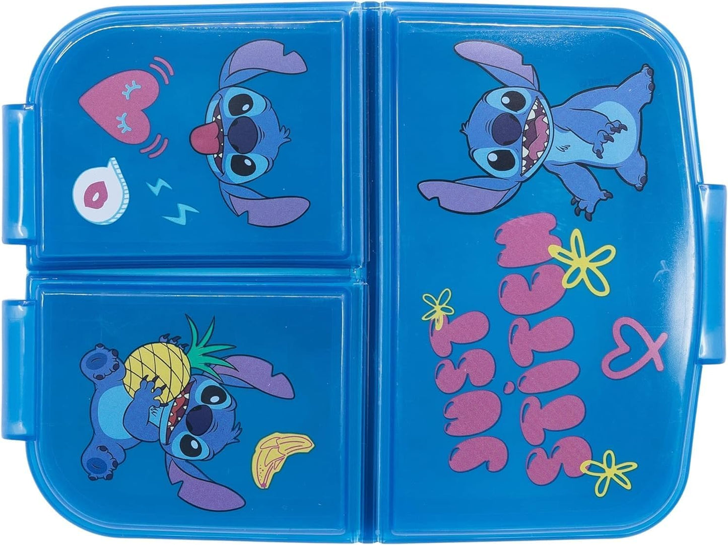 Lancheira Escolar Stitch Lunchbox Kids Personagem 3 Compartimentos Sanduíche Lancheira Escola Plástico Reutilizável