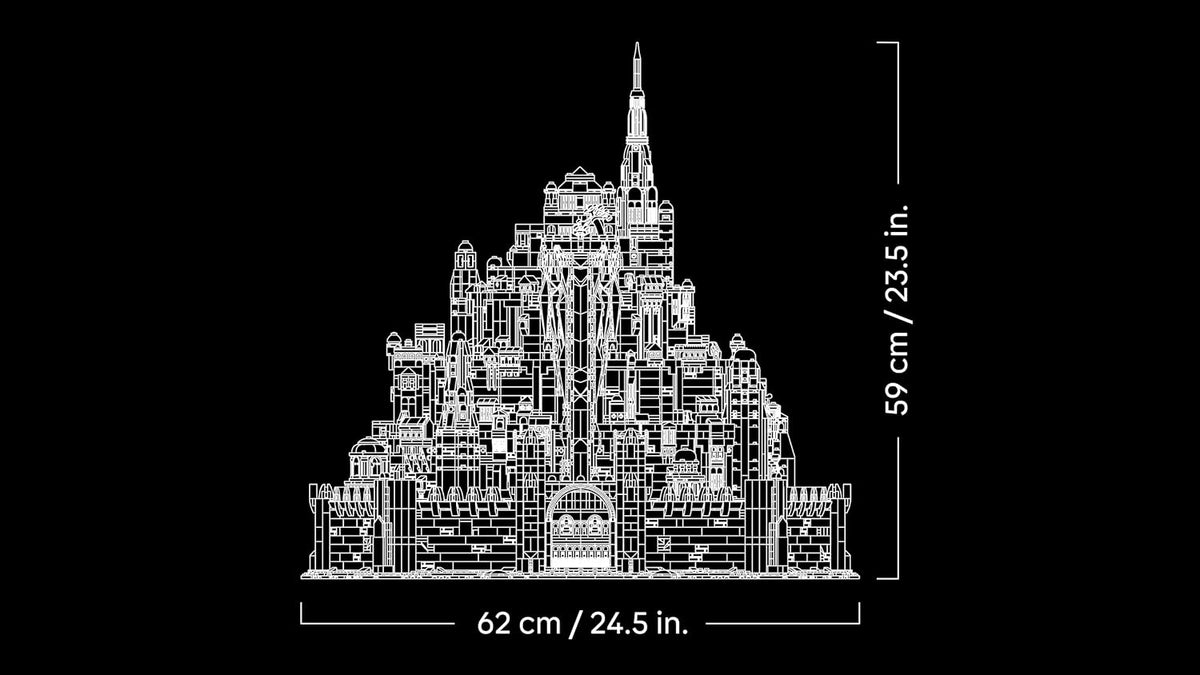 LEGO Icons O Senhor dos Anéis: Minas Tirith 11377 | Conjunto para adultos, kit de montagem 3D da Terra Média, 10 minifiguras colecionáveis, item de gravação de filme para montar, presente...