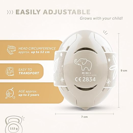 Schallwerk Protetores auriculares Mini+ para bebês de 0 a 36 meses - Proteção auditiva para crianças e bebês - Fones de ouvido com cancelamento de ruído, protetores auriculares para crianças de 2, 0 a 3 anos e de 6 a 12 meses