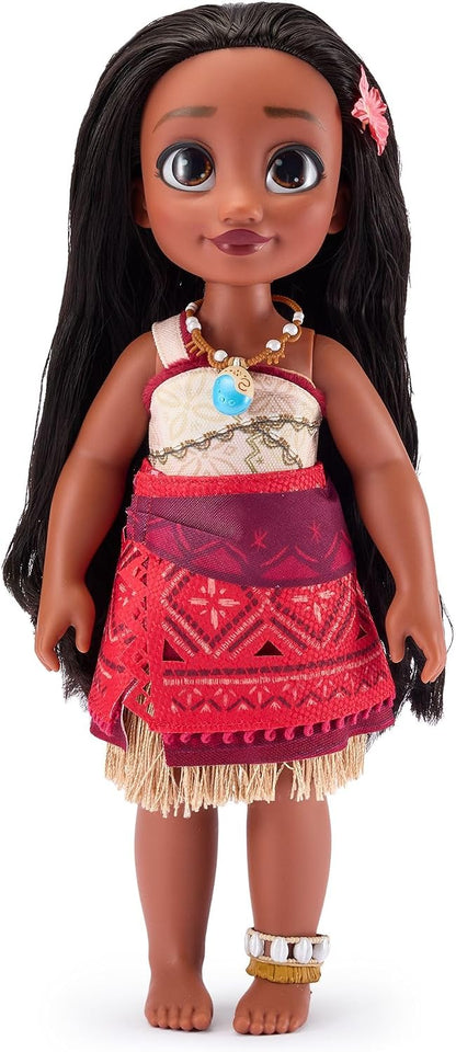 Disney Boneca Oficial Moana da Store com Escova de Cabelo de Brinquedo, 40,5 cm / 16 pol., Coleção Once Upon a Story, Idade 3+