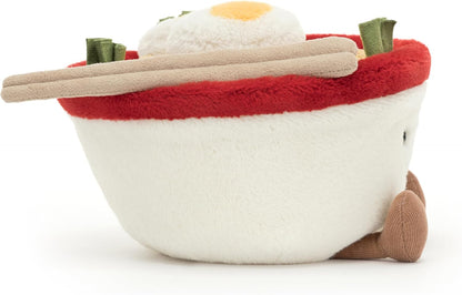 Jellycat Ramen divertido, 89% poliéster, 9% algodão, 2% nylon