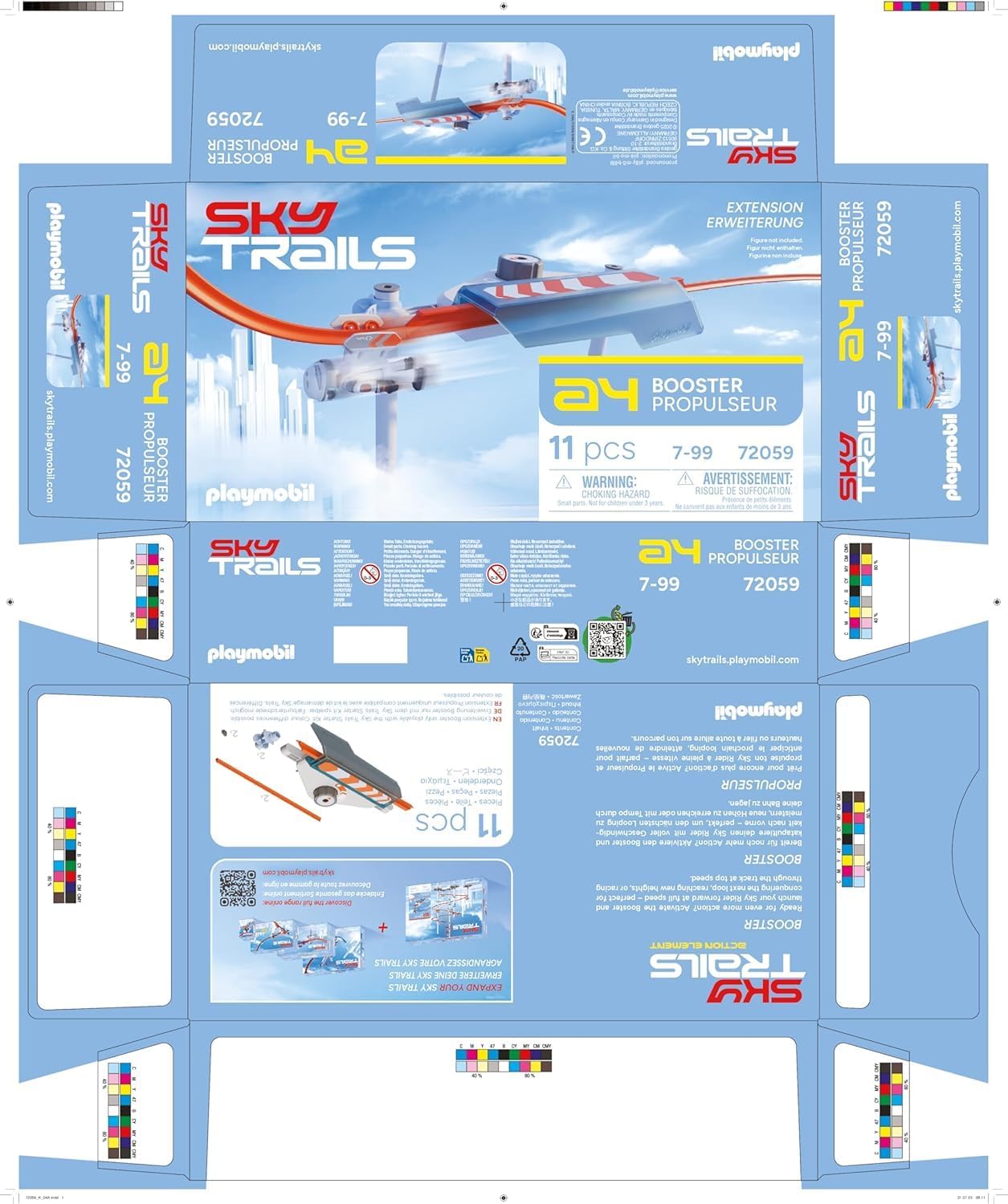 Sky Trails no céu | Reforço | Power-Beschleuniger com Katapult-Funktion für Bahnen | Crianças perfeitas para crianças até 7 anos | 72059