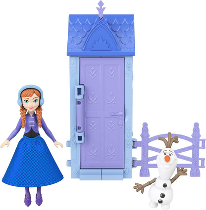 Mattel Boneca Surpresa Disney Frozen Anna ou Elsa da (Modelos Variados) | 5 Surpresas: 1 Boneca Pequena, Minicenário da Vila de Arendelle e 3 a 4 Acessórios – Inspirado em Disney Frozen, JFG24