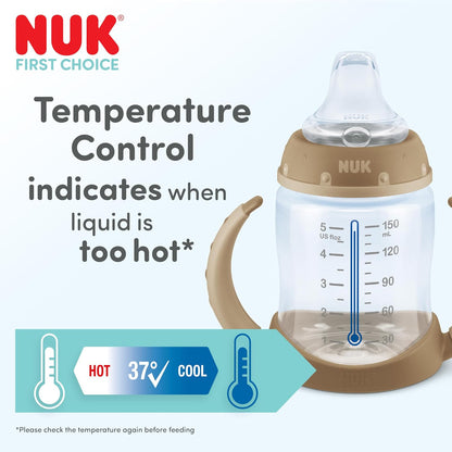 NUK Copo de Treinamento First Choice | 6+ meses | 260 ml | Copo antivazamento para crianças pequenas | Alças antiderrapantes | Vedação azul | 1 unidade