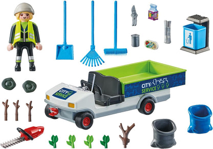 Playmobil  71433 Limpeza de ruas da vida urbana com veículo eletrônico, brinquedo educacional para limpador de cidade, encenação imaginativa, conjuntos de jogos adequados para crianças de 4 anos ou mais