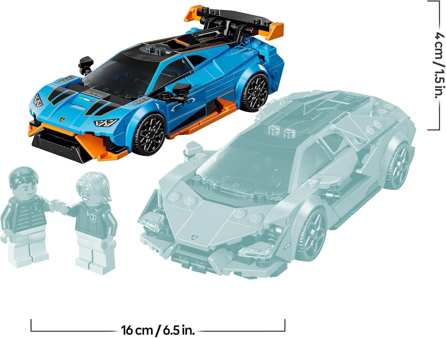 LEGO Speed Champions Lamborghini Revuelto e Huracán STO - Kit de Modelo de Carros de Corrida de Brinquedo com 2 Minifiguras de Pilotos - Presente de Aniversário para Meninos a partir de 10 Anos - 77238