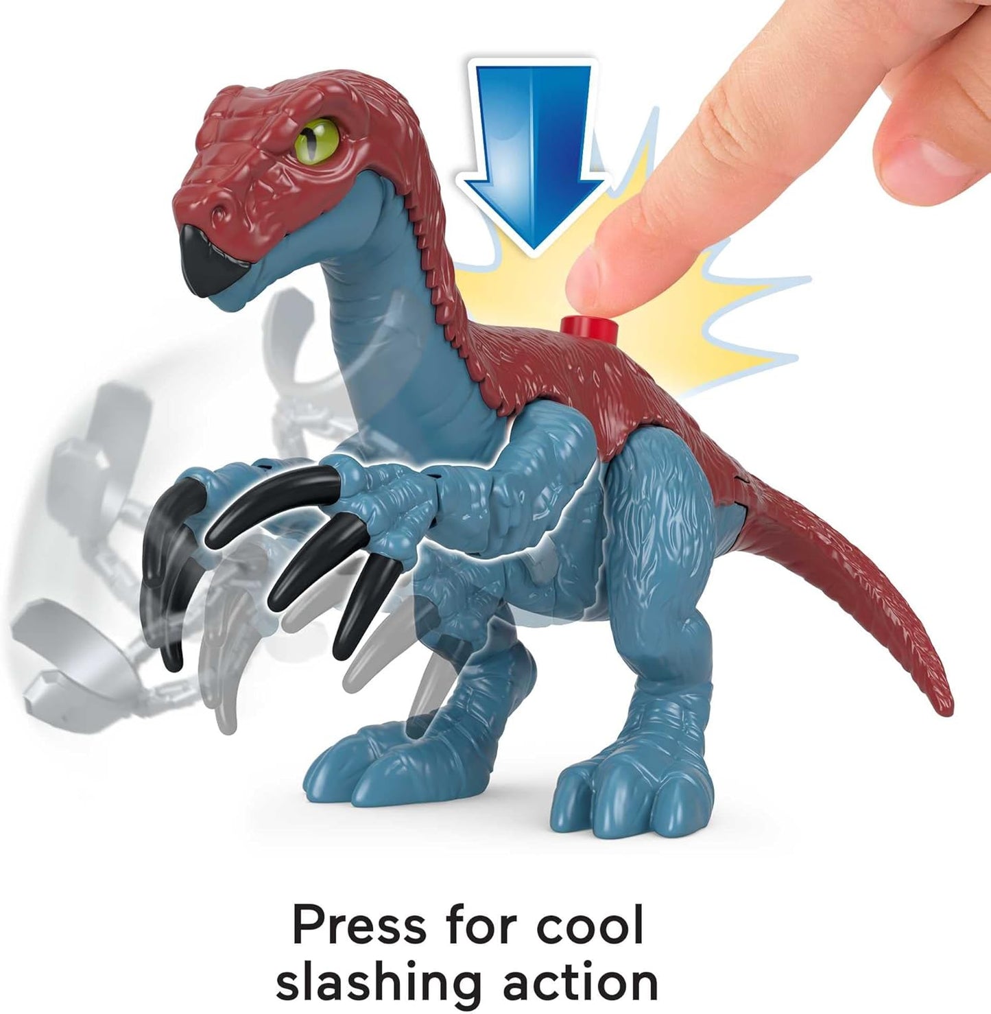 Fisher-Price Conjunto de 3 figuras articuladas Imaginext Jurassic World Dominion: Dinossauro Therizinosaurus e Owen Grady, para crianças em idade pré-escolar a partir de 3 anos.