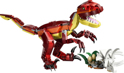 LEGO Creator 3 em 1 Dinossauro Feroz - Monte figuras de Velociraptor, Estegossauro ou Pterossauro com esqueleto e dentes afiados - Ótima ideia de presente de aniversário para meninos e meninas a partir de 8 anos - 31379