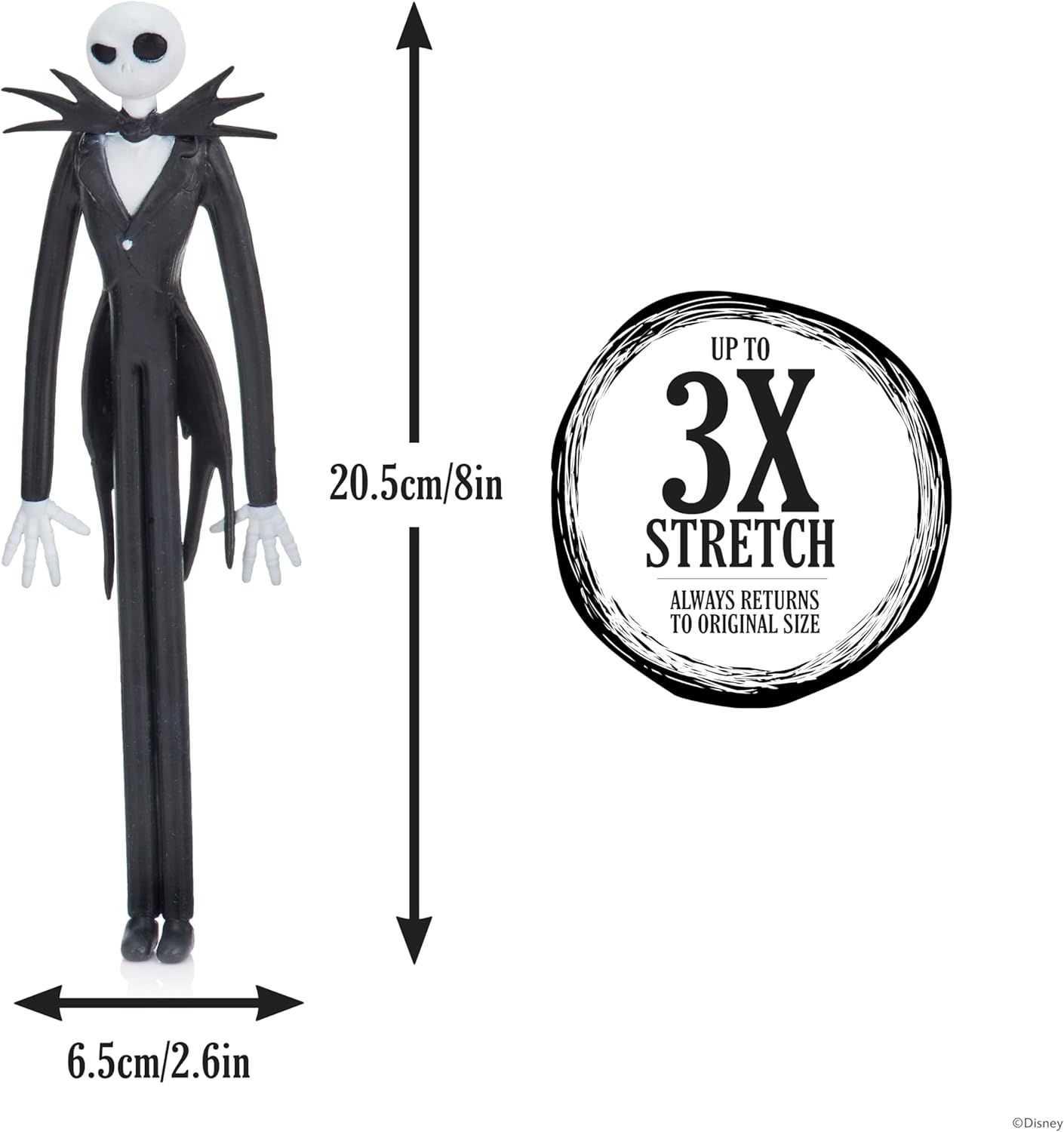 UAU! Coisas da Disney O Estranho Mundo de Jack: Jack Elástico | Brinquedo Oficial Jack Super Elástico | Do Filme O Estranho Mundo de Jack