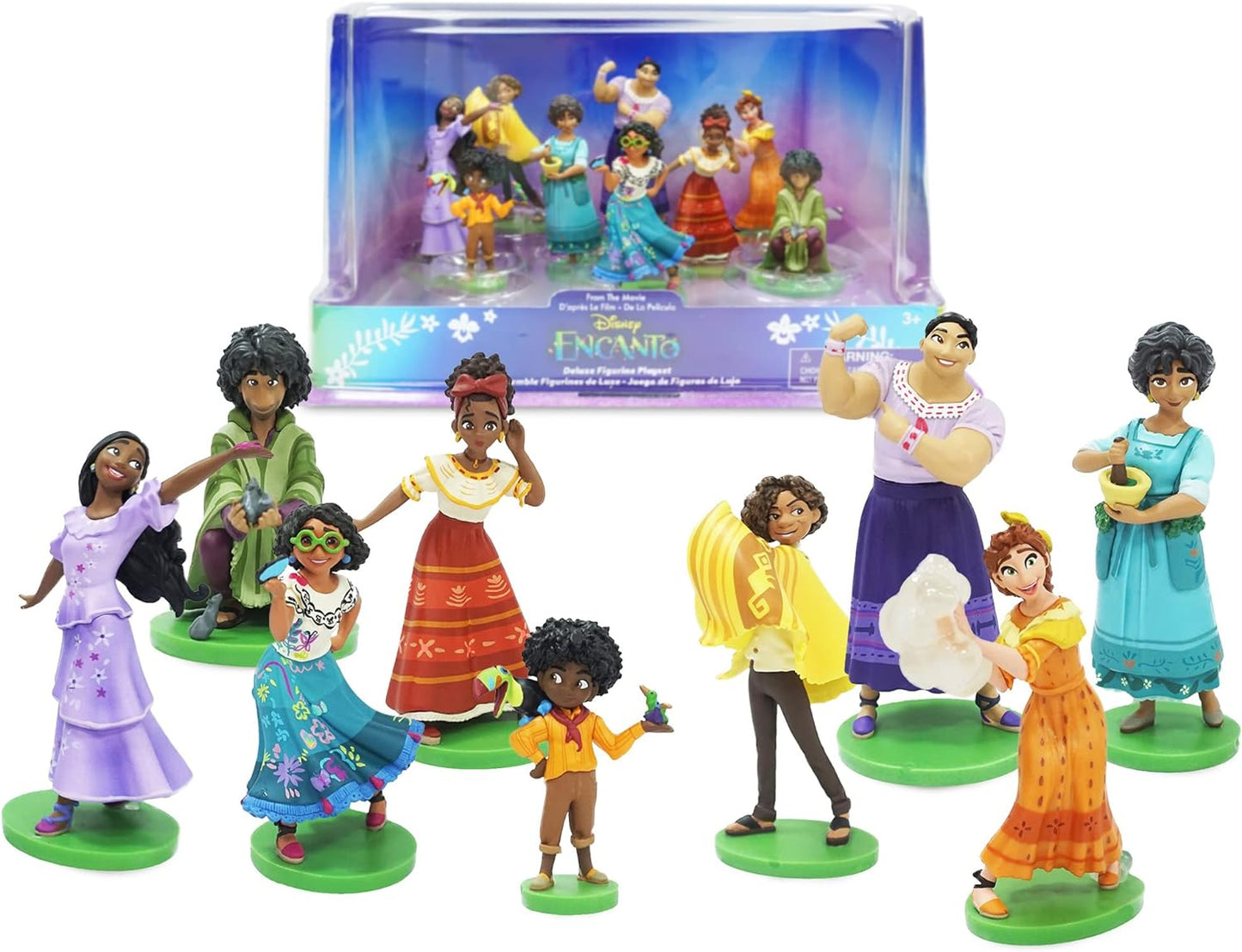 Disney Store Playset oficial de estatuetas Encanto Deluxe, Encanto, 9 peças, figuras detalhadas do Encanto, incluindo Mirabel, Dolores, Camilo, Bruno, Antonio, Luisa, Isabela, Julietta e Pepa, para maiores de 3 anos