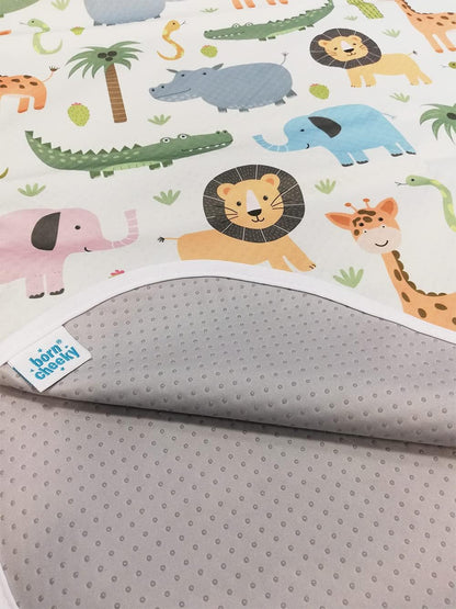 Born Cheeky Tapete Woodland Splash para cadeira alta grande 51 "antiderrapante à prova d'água lavável Splat Mat para bebê criança desmame de cadeira alta, artesanato bagunçado e sessões de brincadeira fácil de limpar