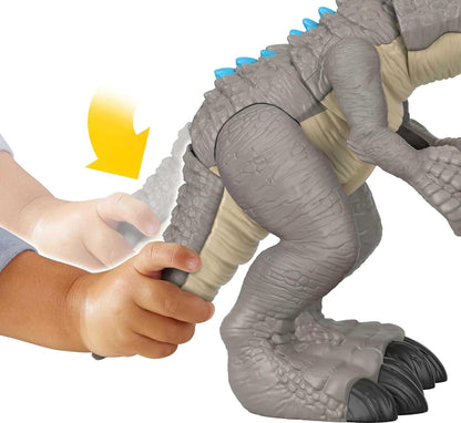 Imaginext Jurassic World Indominus Rex Dinossauro de Brinquedo com Ação de Movimento e Figura de Raptor para Brincadeiras de Faz de Conta para Crianças a partir de 3 Anos, GMR16