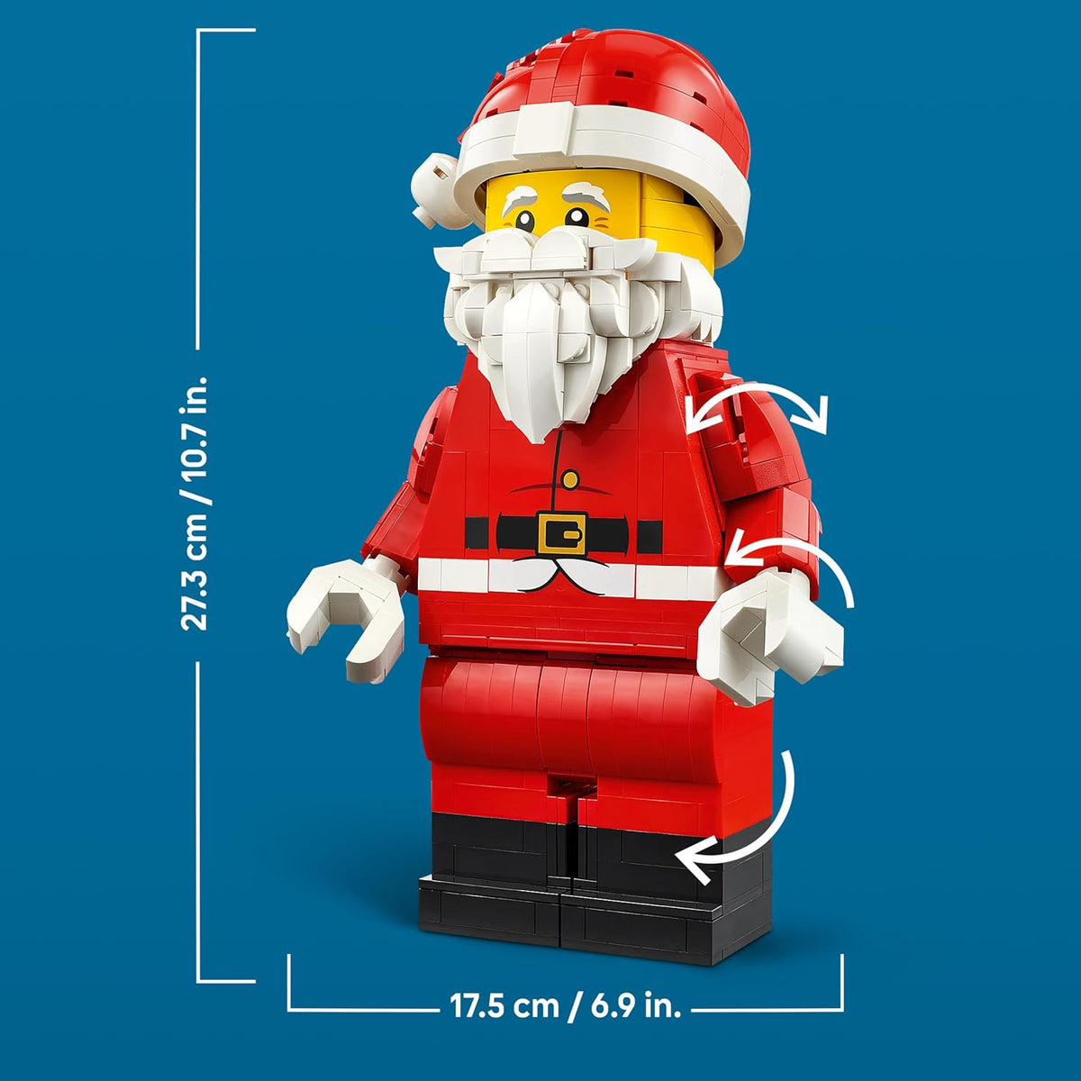 LEGO Minifigura de Papai Noel em escala ampliada 40820 | Brinquedo para meninos e meninas a partir de 10 anos, figura de Papai Noel, enfeite festivo para prateleira, ideia de presente de Natal, 761 peças