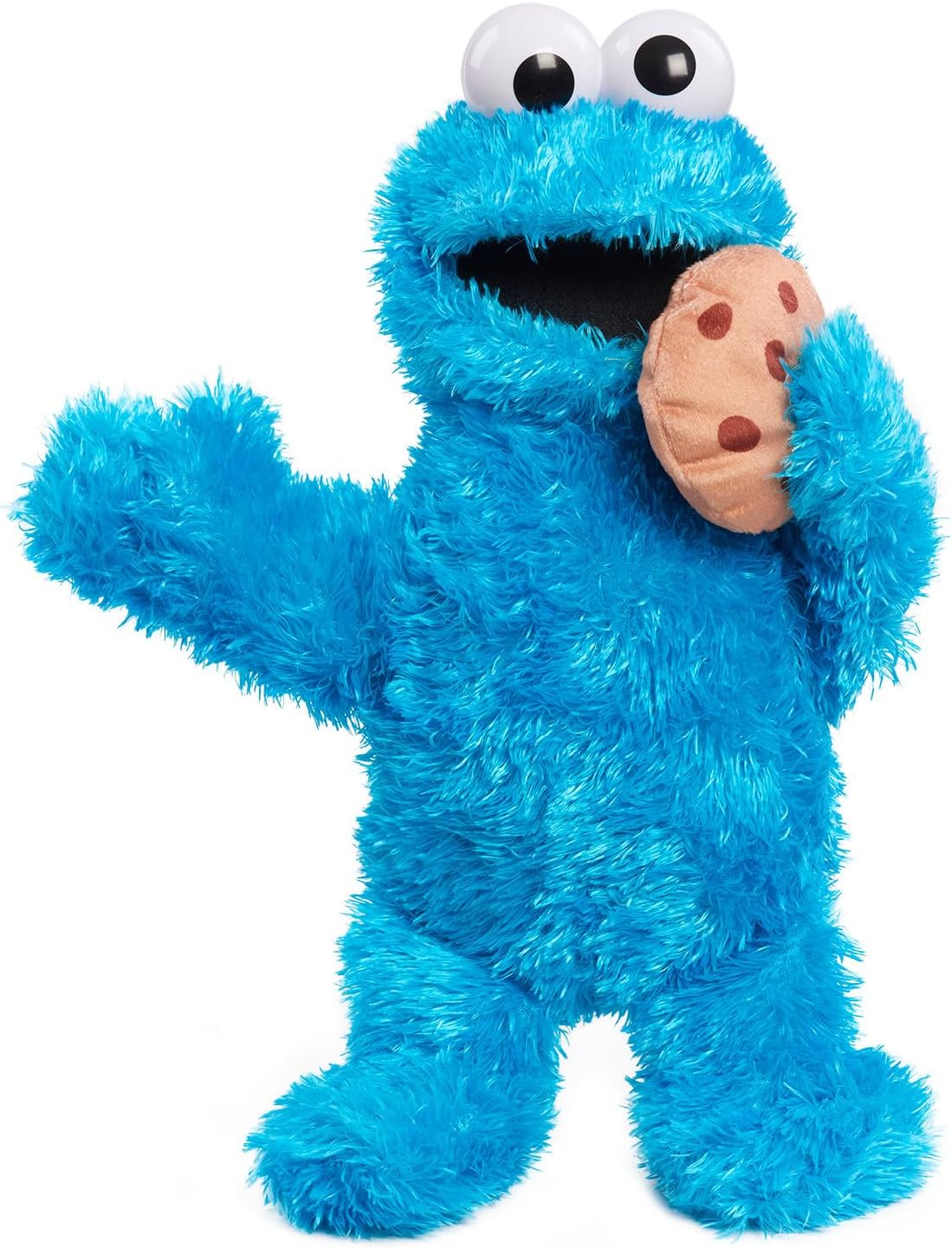Pelúcia do Monstro das Bolachas Nom Nom da Vila Sésamo, 34 cm, com sons e movimentos, azul, da Just Play. Brinquedo infantil para crianças a partir de 18 meses.
