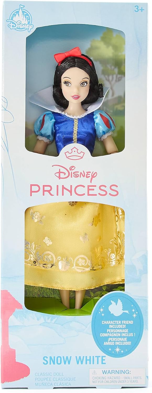 Disney Boneca Clássica Oficial da Branca de Neve da Store para Crianças, Branca de Neve e os Sete Anões, 30 cm, Brinquedo Totalmente Articulado com Vestido Icônico e Personagem Amigo Surpresa – Indicado para Maiores de 3 Anos