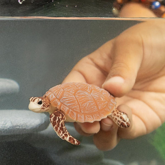 Schleich 14876 WILDLIFE Estatueta de tartaruga marinha Hawksbill para maiores de 3 anos, preta