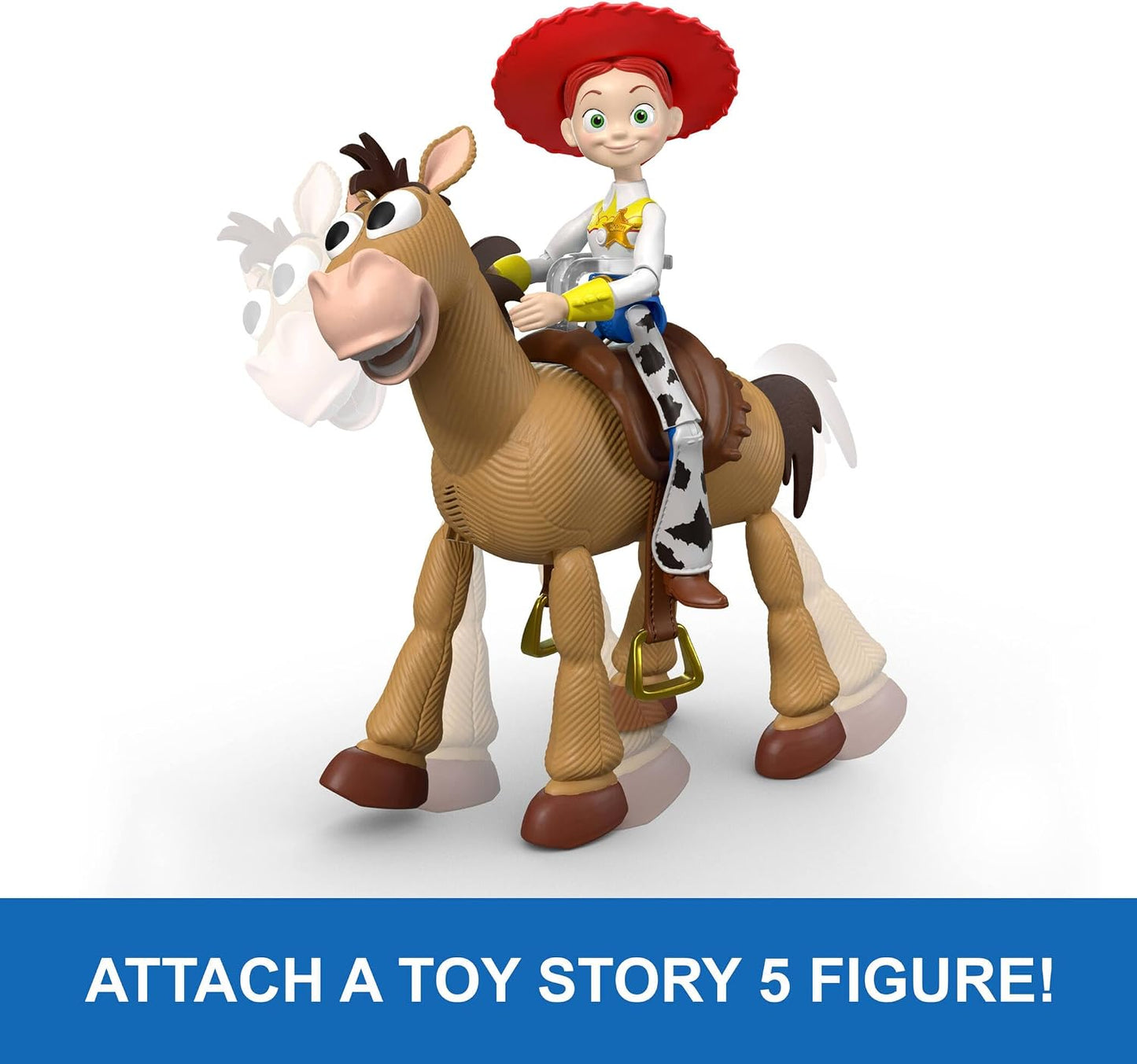 Mattel Disney e Pixar Toy Story 5 – Cavalo Bullseye de Controle Remoto "Giddy-Up" | Brinquedo em escala de 12 polegadas com sons e suporte para boneco (vendido separadamente), JKV52