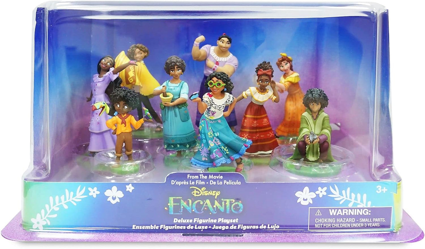 Disney Store Playset oficial de estatuetas Encanto Deluxe, Encanto, 9 peças, figuras detalhadas do Encanto, incluindo Mirabel, Dolores, Camilo, Bruno, Antonio, Luisa, Isabela, Julietta e Pepa, para maiores de 3 anos