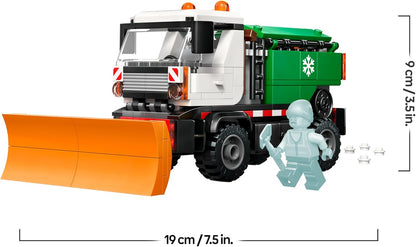 LEGO Caminhão Limpa-Neve City - Kit de Montagem com Minifigura, Ferramentas e Função de Espalhar Sal - Ideia de Presente de Aniversário para Meninos a partir de 6 Anos e Fãs de Engenharia - 60490