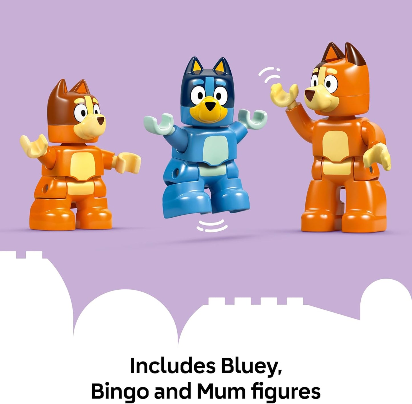 LEGO DUPLO Bluey: Casa da Família Bluey com Jogo da Memória - Brinquedo Educativo para Crianças - Inclui 3 Bonecos, Janelas que Abrem e um Jogo de Tabuleiro - Presente para Meninas e Meninos a partir de 3 Anos - 10459