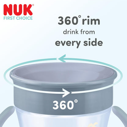 NUK Copo de Treinamento Mini Magic Cup | 6+ meses | 160 ml | Borda 360° antivazamento | Copo para crianças pequenas com alças antiderrapantes | Pinguim Verde | 1 unidade