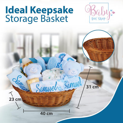 Baby Box Shop - 18 itens essenciais para recém-nascidos meninos com 3 presentes personalizados para bebês, Baby Box Shop - 18 itens essenciais para recém-nascidos meninos perfeitos para batizados - presentes para bebês meninos,
