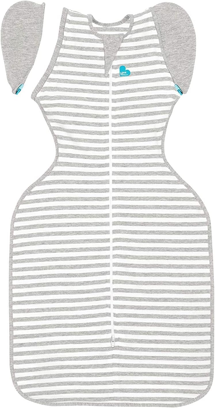 Love To Dream™ Saco de Transição Swaddle UP™, Grande (8,5–11 kg) – Cinza | Ajuste perfeito com abas removíveis | 1.0 Tog | Ideal para primavera e verão (20–24 °C) | Algodão elástico lavável à máquina e zíper duplo