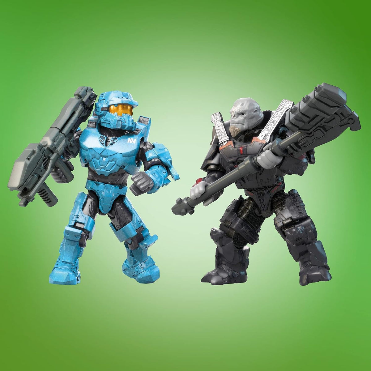 MEGA Conjuntos de Montagem de Veículo Halo Infinite – Moto Chopper Takedown com 2 Microfiguras de Ação Articuladas e Colecionáveis e Acessórios