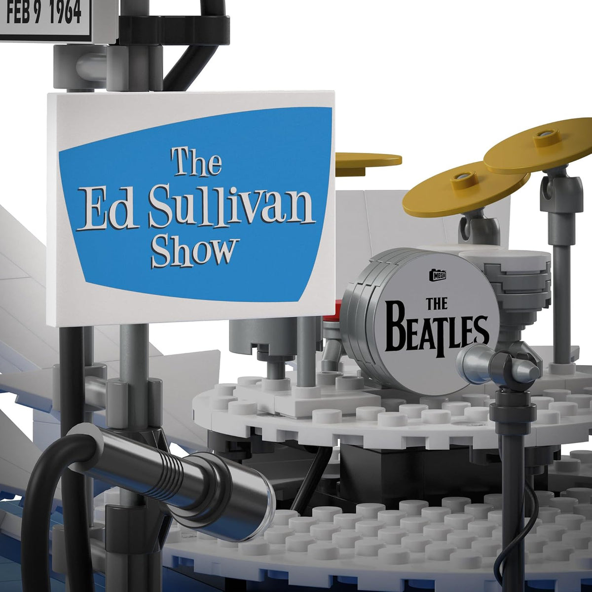 MEGA Conjunto de Montar The Beatles com 681 Peças, 4 Bonecos Articulados e Palco do Ed Sullivan, com Luzes LED, para Colecionadores Adultos, HVH42