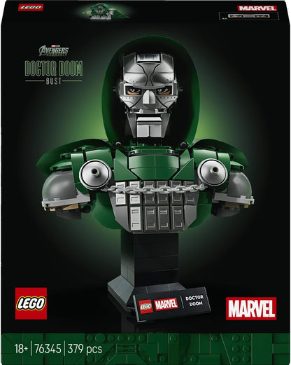 LEGO Busto do Doutor Destino da LEGO Marvel (76345) | Conjunto para adultos, modelo para exibição, inclui minifigura e placa de identificação, item de decoração para prateleiras ou ambientes, ideia de presente com o tema Vingadores, 379 peças