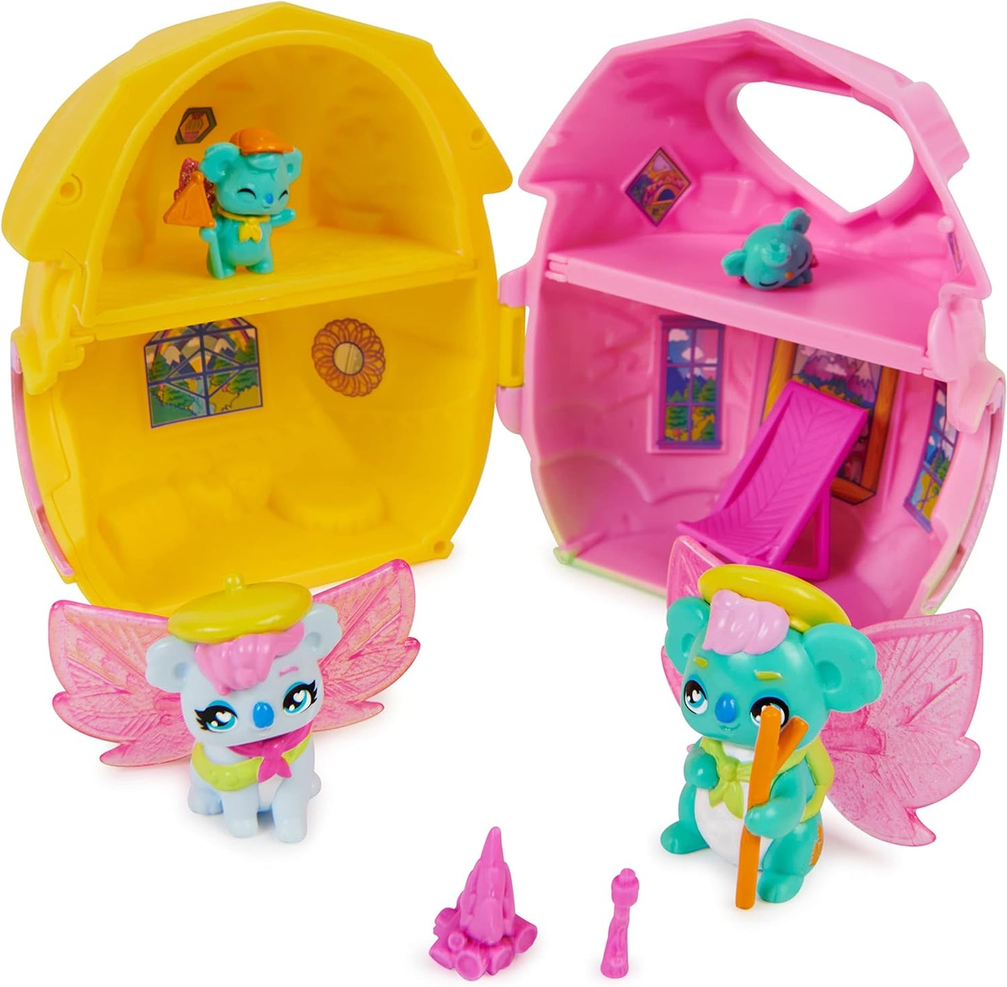 HATCHIMALS CollEGGtibles, conjunto de jogos domésticos Rainbow-cation Family Hatchy com 3 personagens e até 3 bebês surpresa (o estilo pode variar), brinquedos infantis para meninas
