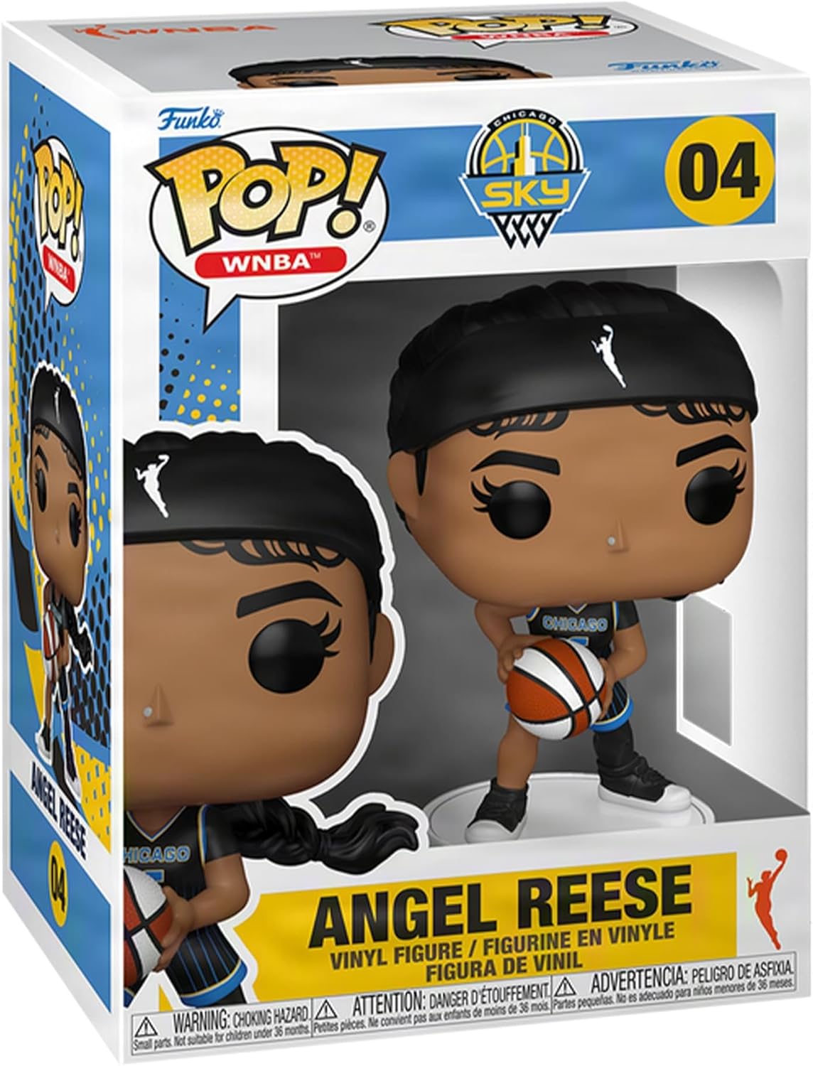 Funko Pop! WNBA: Sky - Angel Reese - Jogadoras da WNBA - Figura de vinil colecionável - Ideia para presente - Produtos oficiais - Brinquedos para crianças e adultos - Fãs de esportes - Figura modelo para colecionadores e exposição