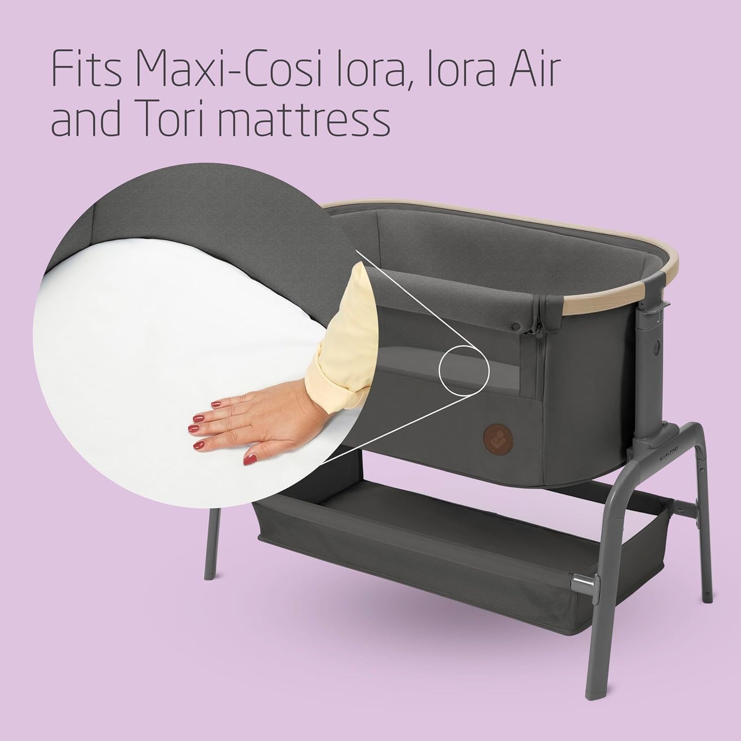 Maxi-Cosi Lençóis de cama para bebê Iora, roupa de cama para berço, lençóis ajustados para berço de cabeceira para Maxi-Cosi Iora, Iora Air e Tori, conjunto de 2 lençóis de berço de cabeceira, branco