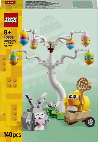 LEGO Caça aos Ovos de Páscoa com Coelho e Pintinho - Brinquedo de Páscoa com Figuras de Coelho e Pássaro - Kit de Artes e Ofícios para Crianças - Presente para Meninas e Meninos a partir de 8 Anos - 40808