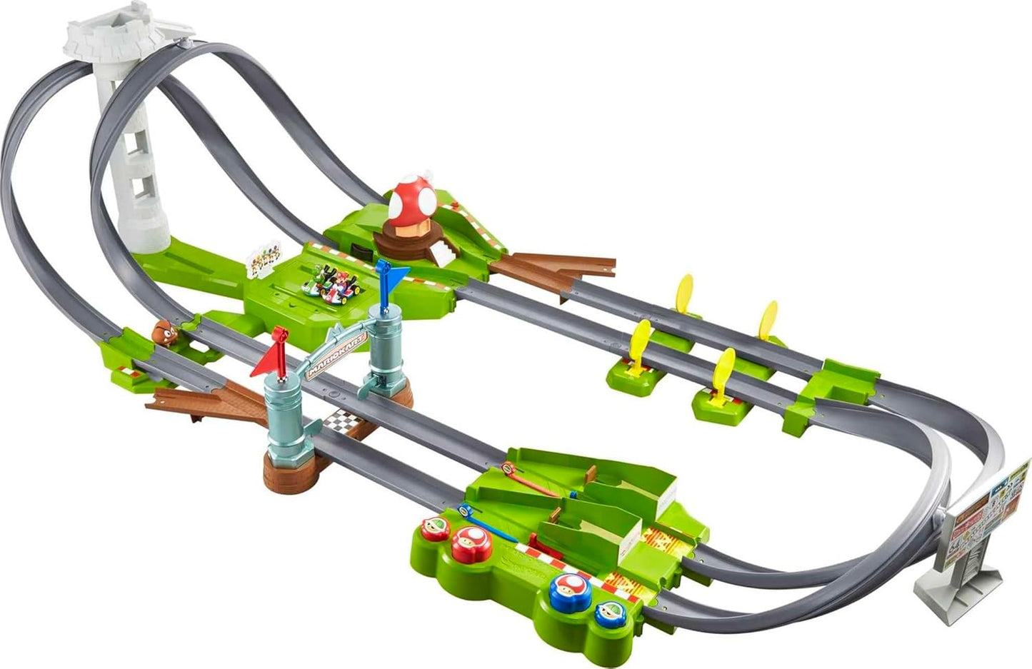 Conjunto de Pista Hot Wheels Mario Kart Circuit com Réplicas de Kart em Escala 1:64 em Metal Fundido, para Crianças a partir de 18 Anos, HFY15, Verde