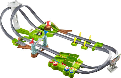 Conjunto de Pista Hot Wheels Mario Kart Circuit com Réplicas de Kart em Escala 1:64 em Metal Fundido, para Crianças a partir de 18 Anos, HFY15, Verde
