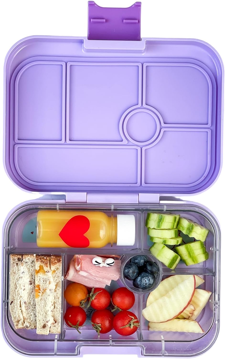 yumbox Recipiente original de lancheira Bento à prova de vazamentos para crianças (cinza nebuloso (bandeja de Paris))