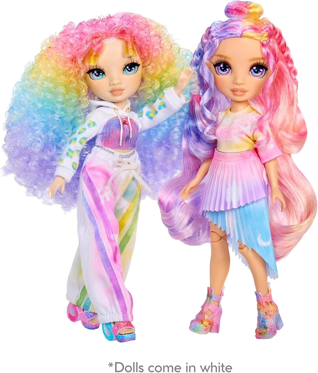 Rainbow High Air Brush & Create - 1 boneca fashion faça você mesmo com kit de aerógrafo, marcadores laváveis com efeito arco-íris, cabelo comprido, olhos roxos, brincadeira criativa para crianças de 4 a 12 anos ou mais.