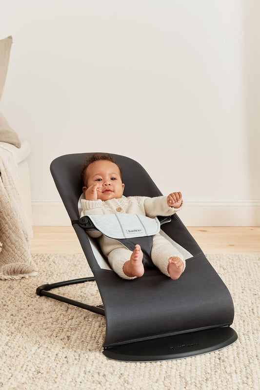 BabyBjörn Bouncer Balance Soft, Algodão/Jersey, Rosa claro/Cinza