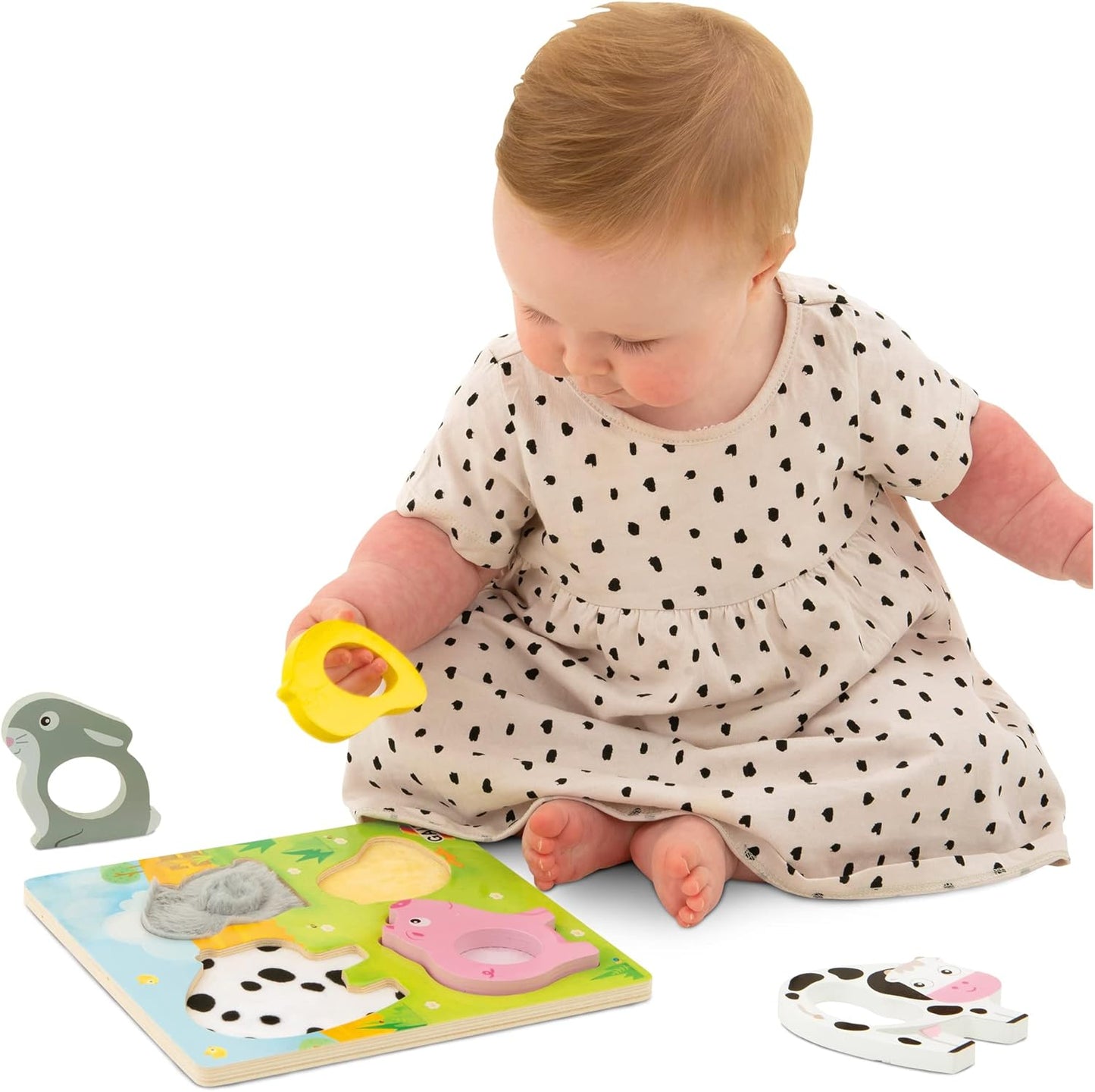 Galt Toys, Quebra-cabeça Feely Farm, Quebra-cabeça de madeira para crianças a partir de 12 meses