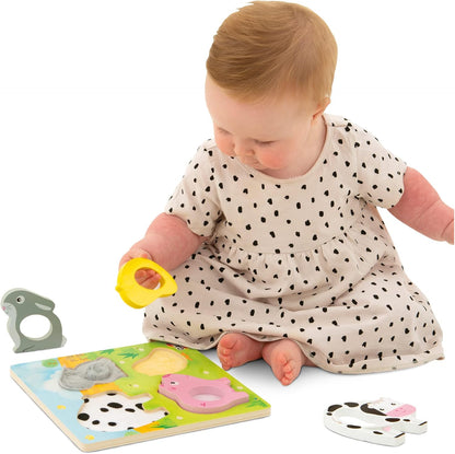 Galt Toys, Quebra-cabeça Feely Farm, Quebra-cabeça de madeira para crianças a partir de 12 meses