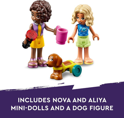 LEGO Conjunto de veículo de acampamento Friends Stargazing com brinquedo de carro 4x4 para meninas, meninos e crianças de 7 anos ou mais com personagens de miniboneca Nova e Aliya, além de figuras de animais de cachorro e ouriço, ideia de presente 42603
