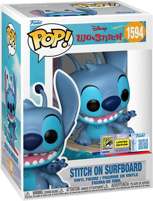 Funko Pop! Vinil: Lilo & Stitch - Stitch Surf - Exclusivo da Amazon - Figura de vinil colecionável - Ideia de presente - Produtos oficiais - Brinquedos para crianças e adultos - Fãs de cinema