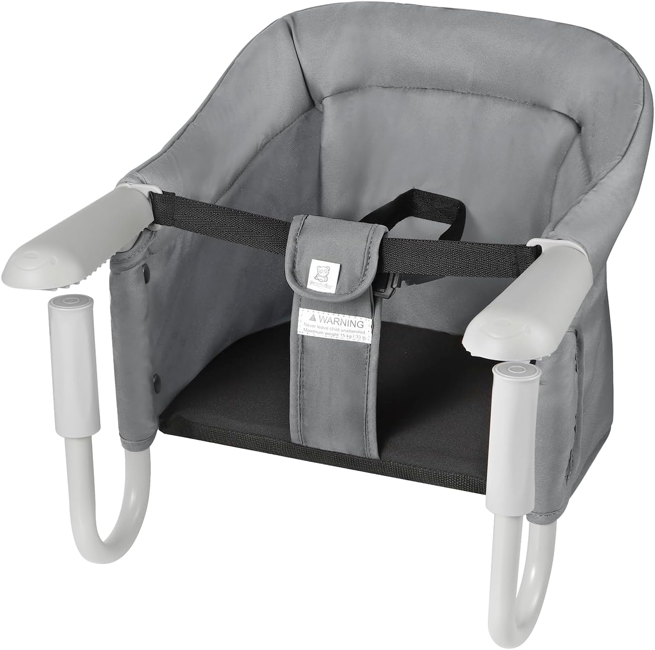 PandaEar Cadeira Alta Portátil com Gancho | Cadeira Alta Portátil para Bebê com Clipe para Mesa, Assento Elevatório para Refeições, Cinza