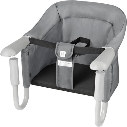 PandaEar Cadeira Alta Portátil com Gancho | Cadeira Alta Portátil para Bebê com Clipe para Mesa, Assento Elevatório para Refeições, Cinza
