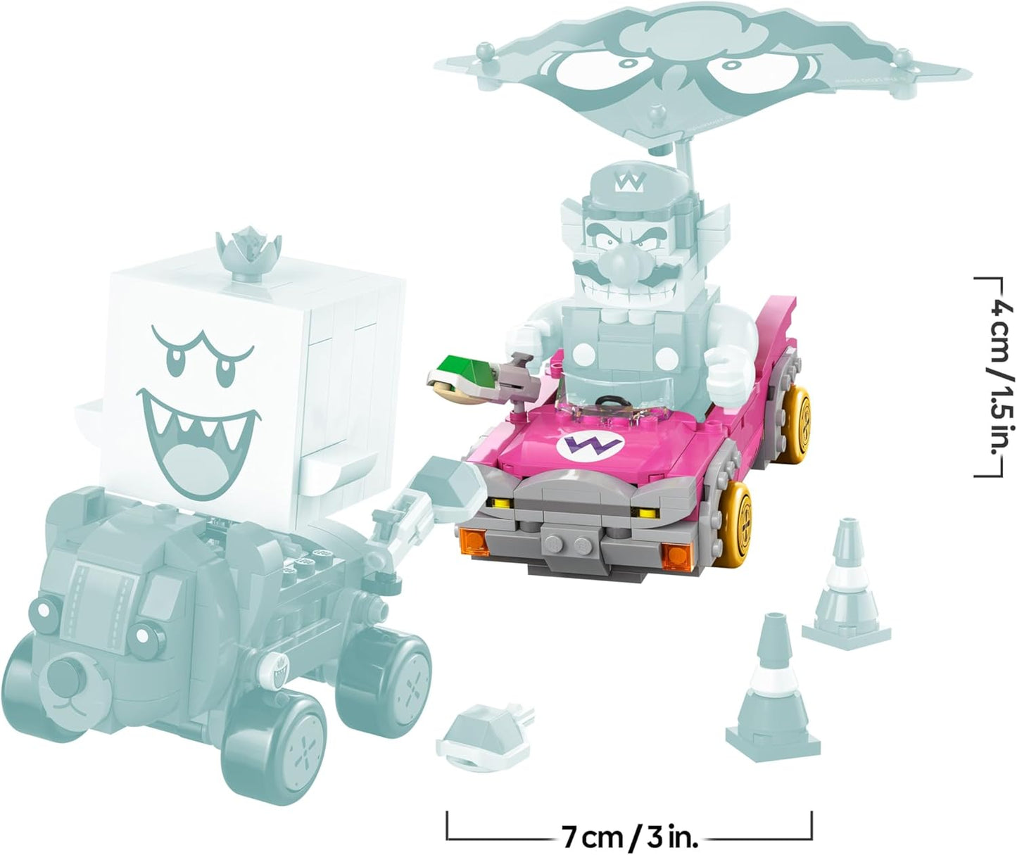 LEGO Super Mario: Mario Kart – Wario e Rei Boo - Brinquedo interativo com 2 carros e 2 figuras para brincar e exibir - Presente gamer para meninos e meninas a partir de 8 anos - 72038